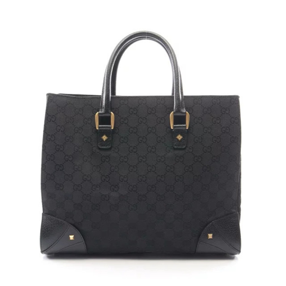 Gucci GG Canvas Shoulder Bag Leather Black